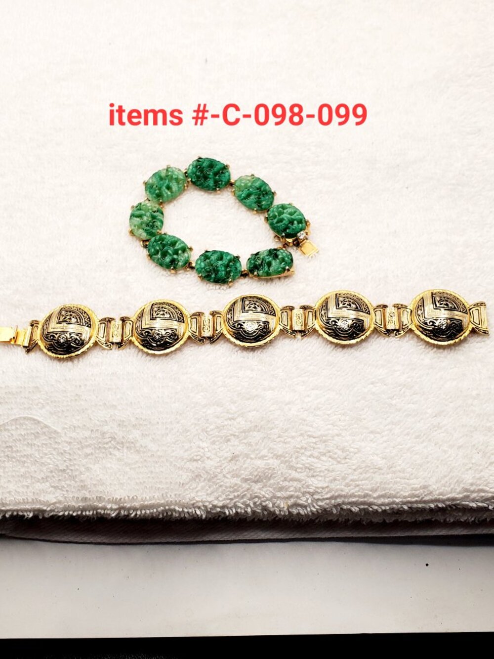 2 Vintage Bracelets, items # C-098-099, wt. 59 grams.